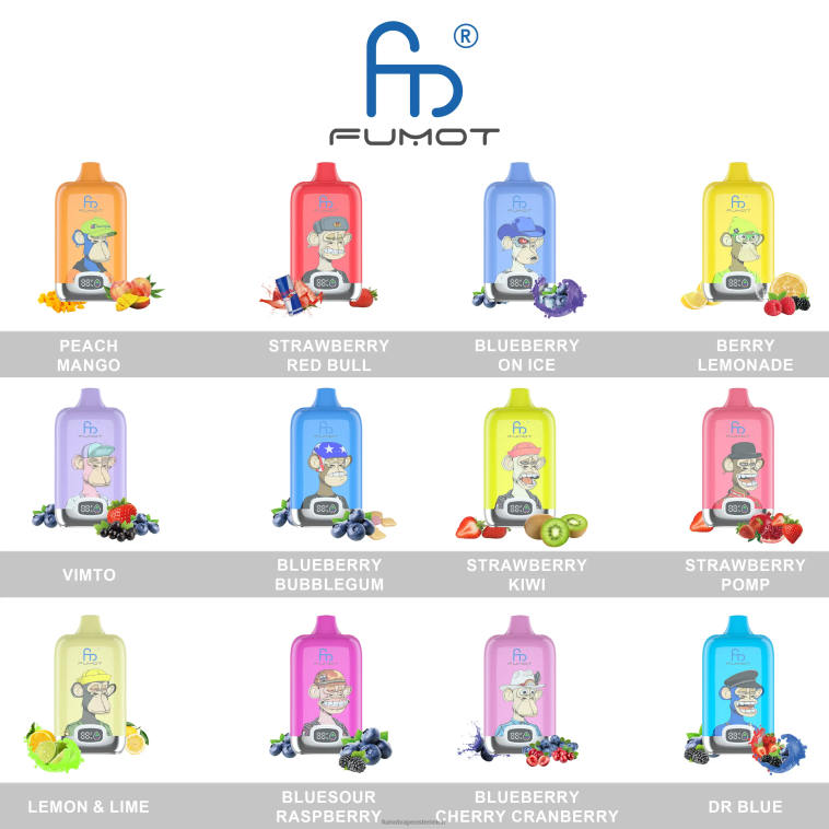 Fumot Digital Box 12000 20 ml Einweg-Vape-Pod – (1 Stück) Pfirsicheis PRHVJ139 Fumot Flavours