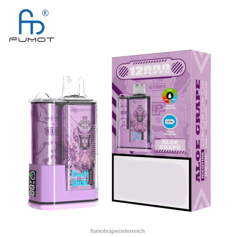 Fumot Crystal 12000 Einweg-Vape-Box – 20 ml (1 Stück) Beere Himbeere Kirsche PRHVJ256 Fumot E Zigarette