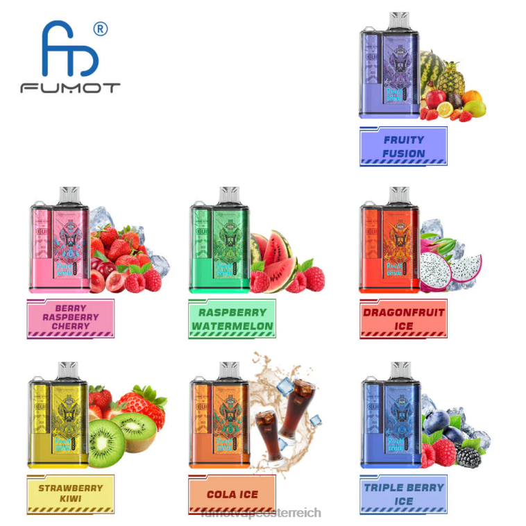 Fumot Crystal 12000 Einweg-Vape-Box – 20 ml (1 Stück) Blaubeer-Kaugummi PRHVJ259 Fumot Flavours