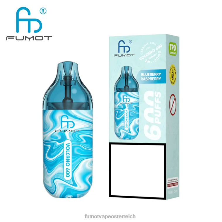 Fumot Volcano 600 tpd-konformer Einweg-Vaporizer – 2 ml (3-teiliges Set) Blaubeer-Himbeere PRHVJ297 Fumot Vape Online Shop