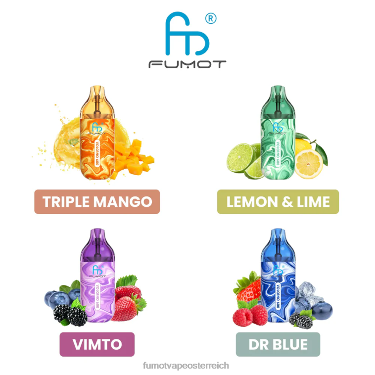 Fumot Volcano 600 tpd-konformer Einweg-Vaporizer – 2 ml (3-teiliges Set) Blaubeere auf Eis PRHVJ302 Fumot Vape Österreich