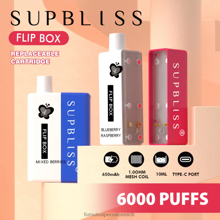 Fumot Supbliss Flip Box 6000 austauschbares Vape-Kit – 10 ml (1 Stück) Bananenmilchshake PRHVJ330 Fumot Vape Sale