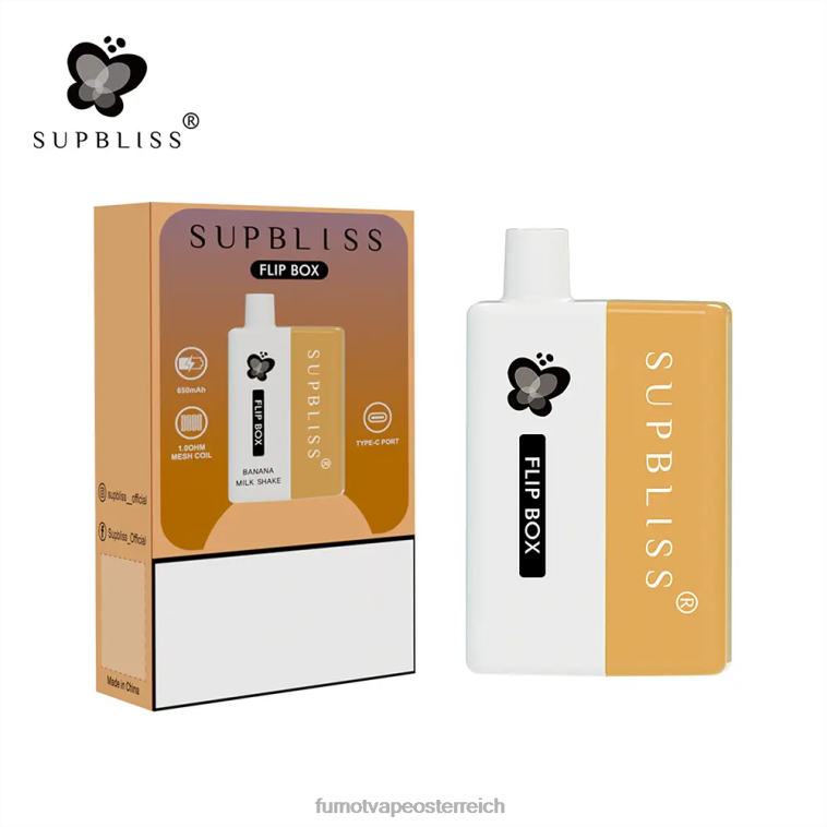 Fumot Supbliss Flip Box 6000 austauschbares Vape-Kit – 10 ml (1 Stück) Bananenmilchshake PRHVJ330 Fumot Vape Sale