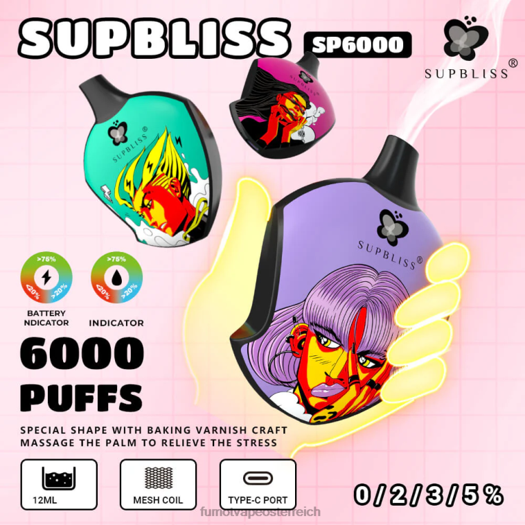 Fumot Supbliss SP6000 Einweg-Vape-Pod – 12 ml (1 Stück) Aloe-Traube PRHVJ450 Fumot Vape Sale