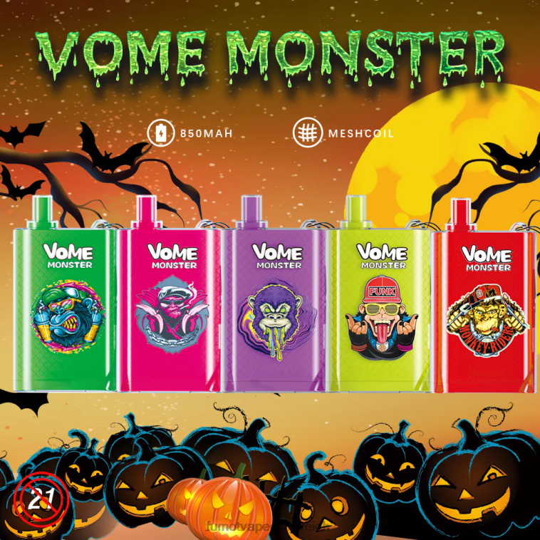 Fumot Vome Monster 10000 Einweg-Vape-Pod-Gerät – 20 ml (1 Stück) Blaubeereis PRHVJ426 Fumot E Zigarette