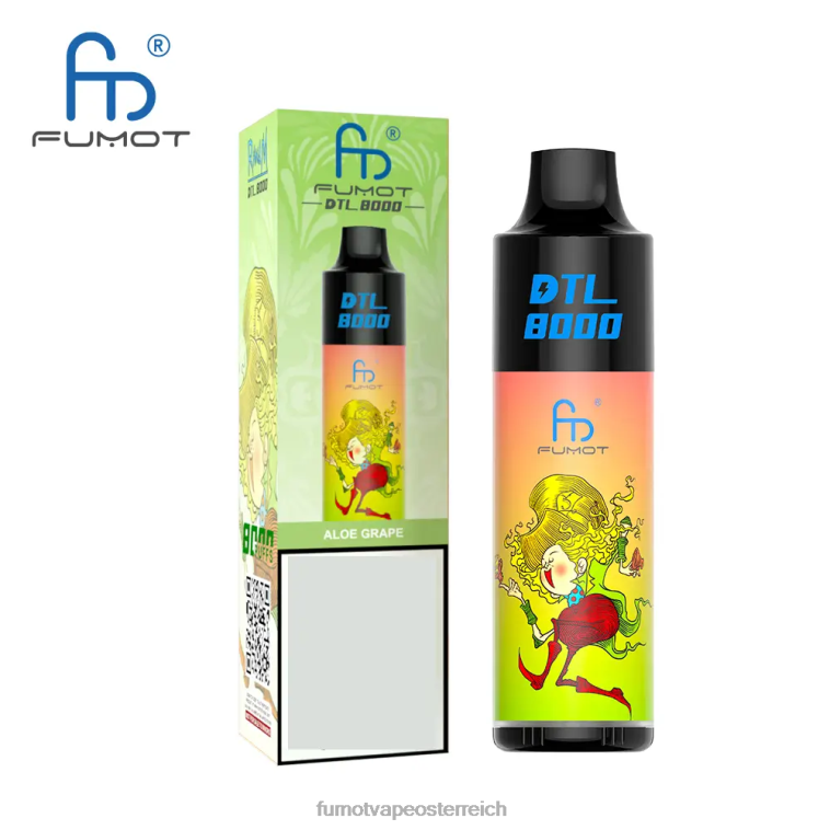 Fumot DTL 8000 Einweg-Vape-Pen – 16 ml (1 Stück) Aloe-Traube PRHVJ413 Fumot Vape Preis