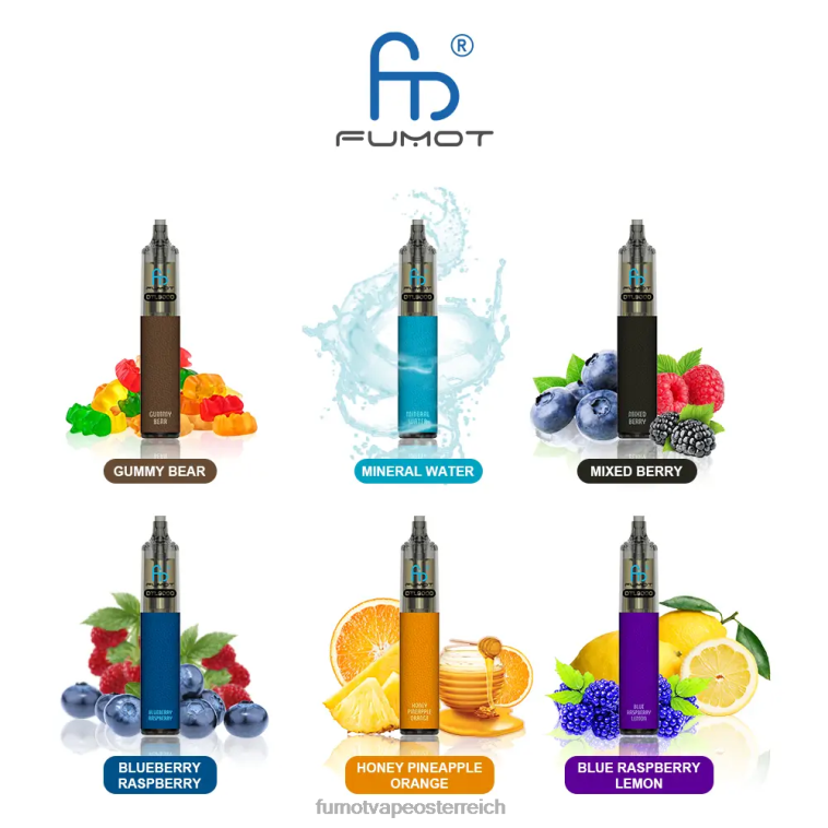 Fumot DTL Einweg-Vape-Pen 9000 – 18 ml (1 Stück) Erdbeerwassermelone PRHVJ368 Fumot Tech