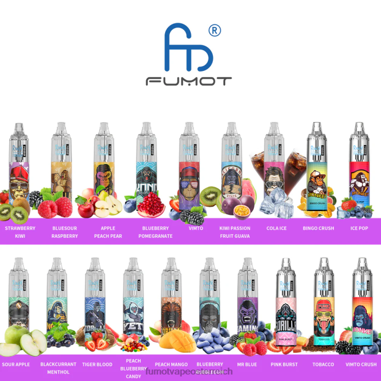 Fumot Tornado 0% 7000 14 ml Einweg-Vape-Pen (1 Stück) Eis am Stiel PRHVJ519 Fumot Flavours