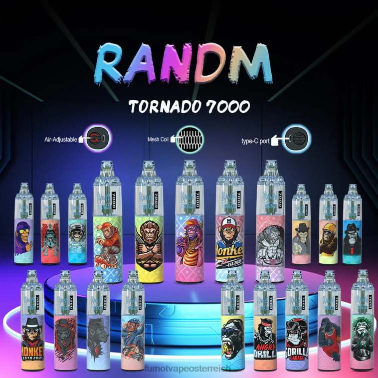 Fumot Tornado 14 ml 7000 Einweg-Vape-Pen (1 Stück) Blaubeere auf Eis PRHVJ66 Fumot E Zigarette