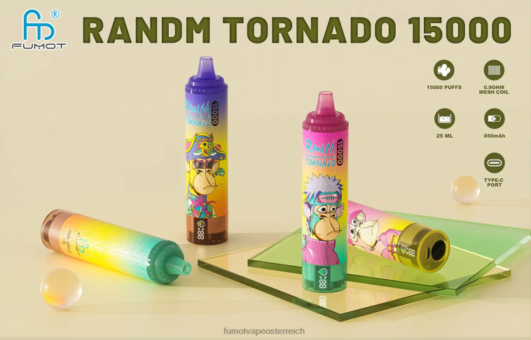 Fumot Tornado 15000 Einweg-Vaporizer 25 ml (1 Stück) Bananeneis PRHVJ159 Fumot Flavours