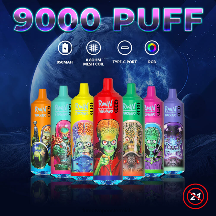 Fumot Tornado 18 ml 9000 Einweg-Vape-Pen (1 Stück) Erdbeerlimonade PRHVJ21 Fumot Österreich