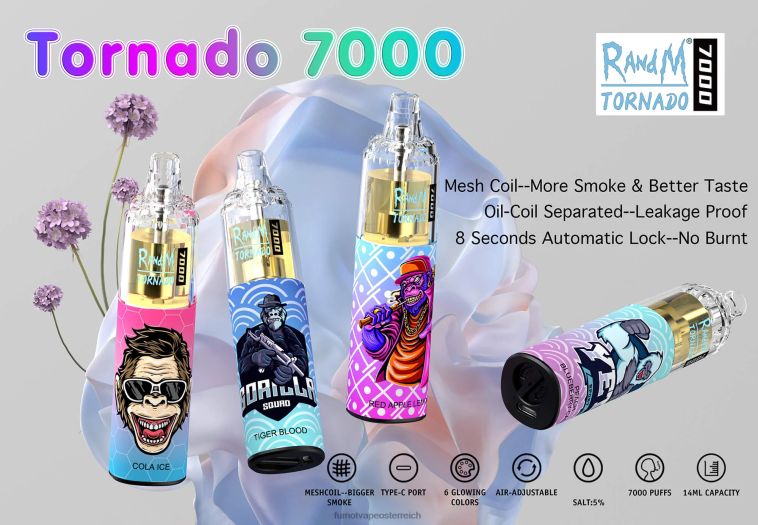 Fumot Tornado 7000 Einweg-Vape-Pen – 14 ml (1 Stück) Cola-Eis PRHVJ72 Fumot Vape Österreich