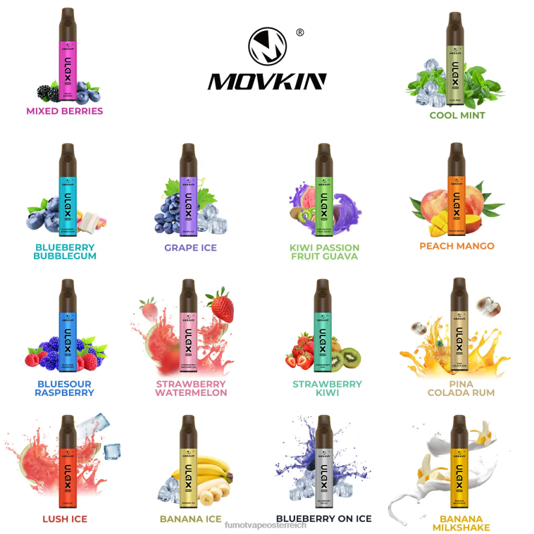 Fumot Movkin Ulax 6800 Einweg-Vaporizer, Keramikspule – 8 ml (1 Stück) Kiwi, Passionsfrucht, Guave PRHVJ323 Fumot Vape Preis