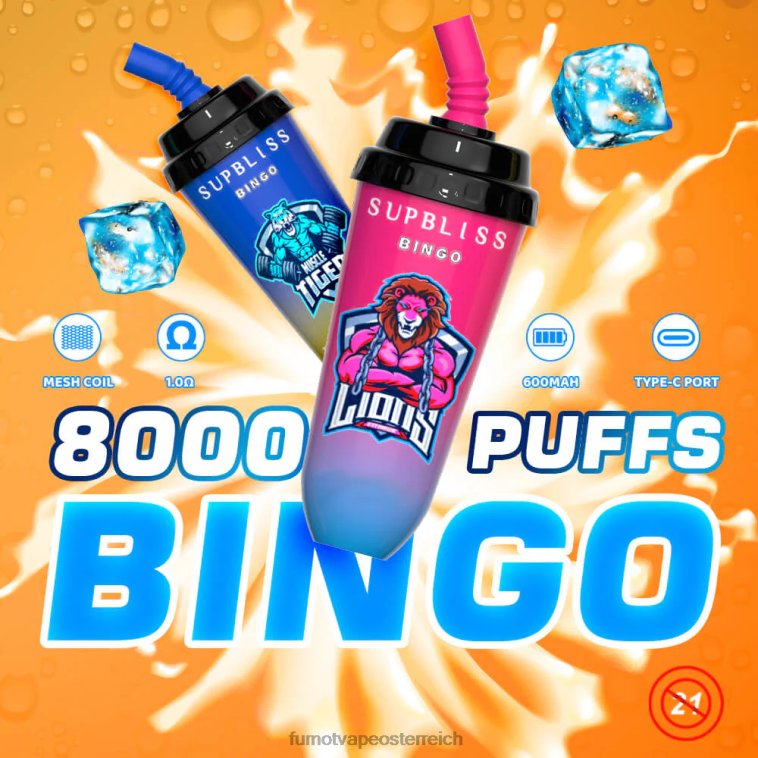 Fumot Supbliss Bingo 16 ml 8000 Einweg-Vape-Pod-Gerät (1 Stück) Erdbeere Banane PRHVJ407 Fumot Vape Online Shop